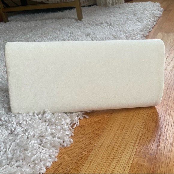 Vintage Bridal Clutch Handbag Ivory Beaded Rhinestone Something Old Purse - Picture 5 of 9